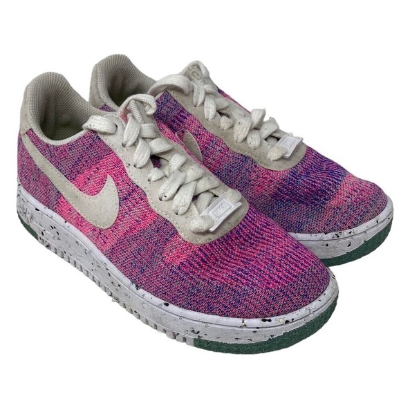 Nike Air Force 1 Crater Flyknit Fuchsia Glow Pink Purple Women's Size 6 Shoes - Picture 2 of 8
